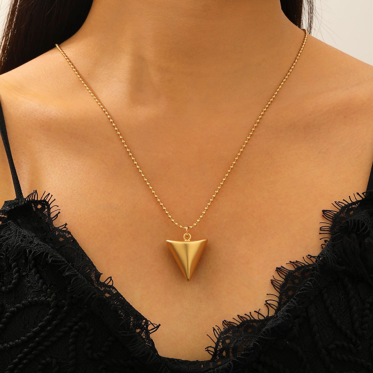 Wholesale Smooth brushed geometric simple necklace I